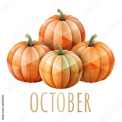 october text on the center of the round pumpkin frame