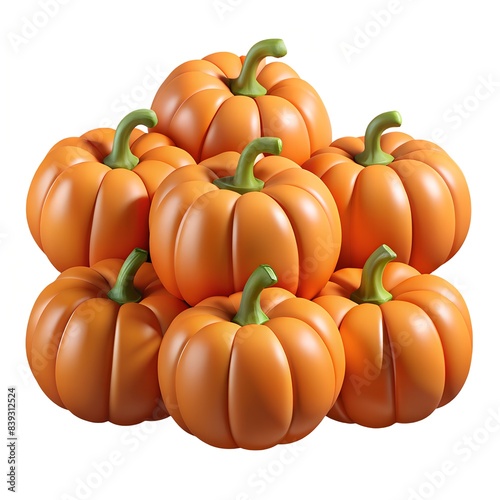 pumpkins, agriuculture, halloween decoration isolated on white background photo
