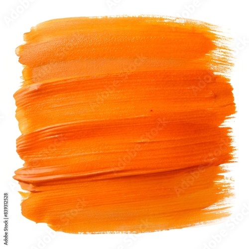 orange colored gouache isolated on white background
