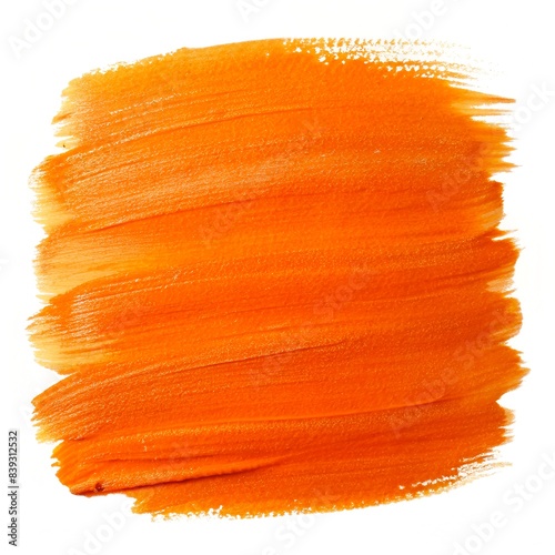 orange colored gouache isolated on white background