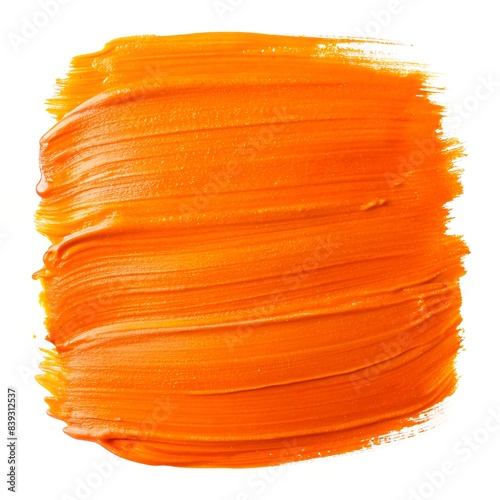orange colored gouache isolated on white background