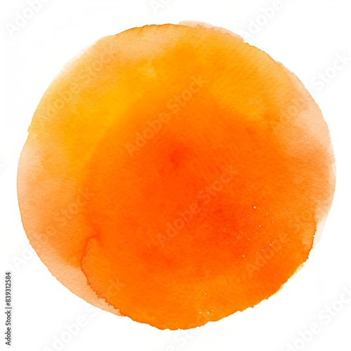 orange watercolor stain isolated on white background