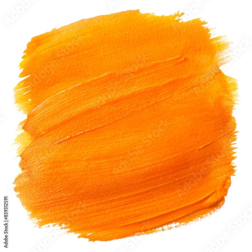 orange colored gouache isolated on white background