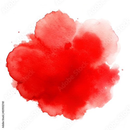 red watercolor  stain isolated on white background