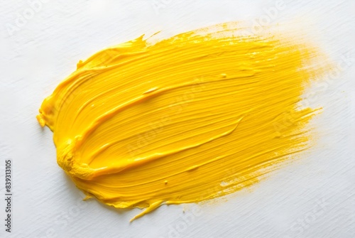 yellow colored gouache isolated on white background