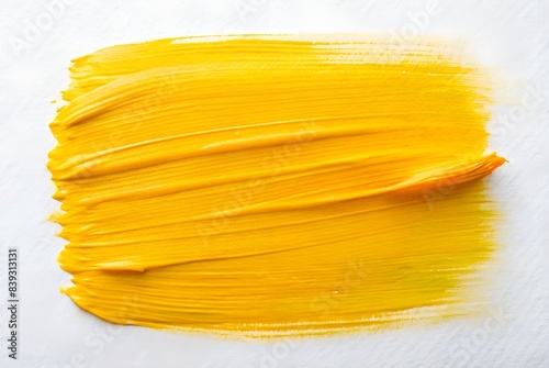 yellow colored gouache isolated on white background