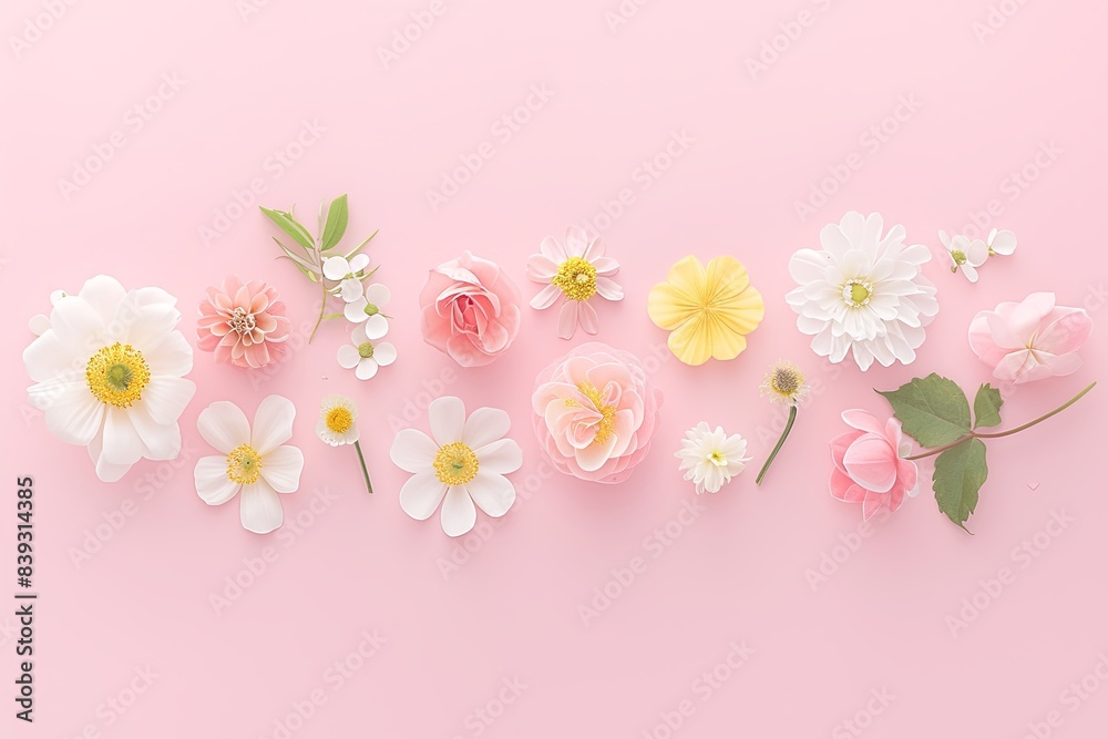 Flowers paper cut design. Beautiful spring paper cut flowers on soft color background. Valentine's Day, Birthday, Happy Woman Day, Mother's Day. Holiday poster and banner with flower papercut Flowers paper cut design. Beautiful spring paper cut flowers on soft color background. Valentine's Day, Birthday, Happy Woman Day, Mother's Day. Holiday poster and banner with flower papercut