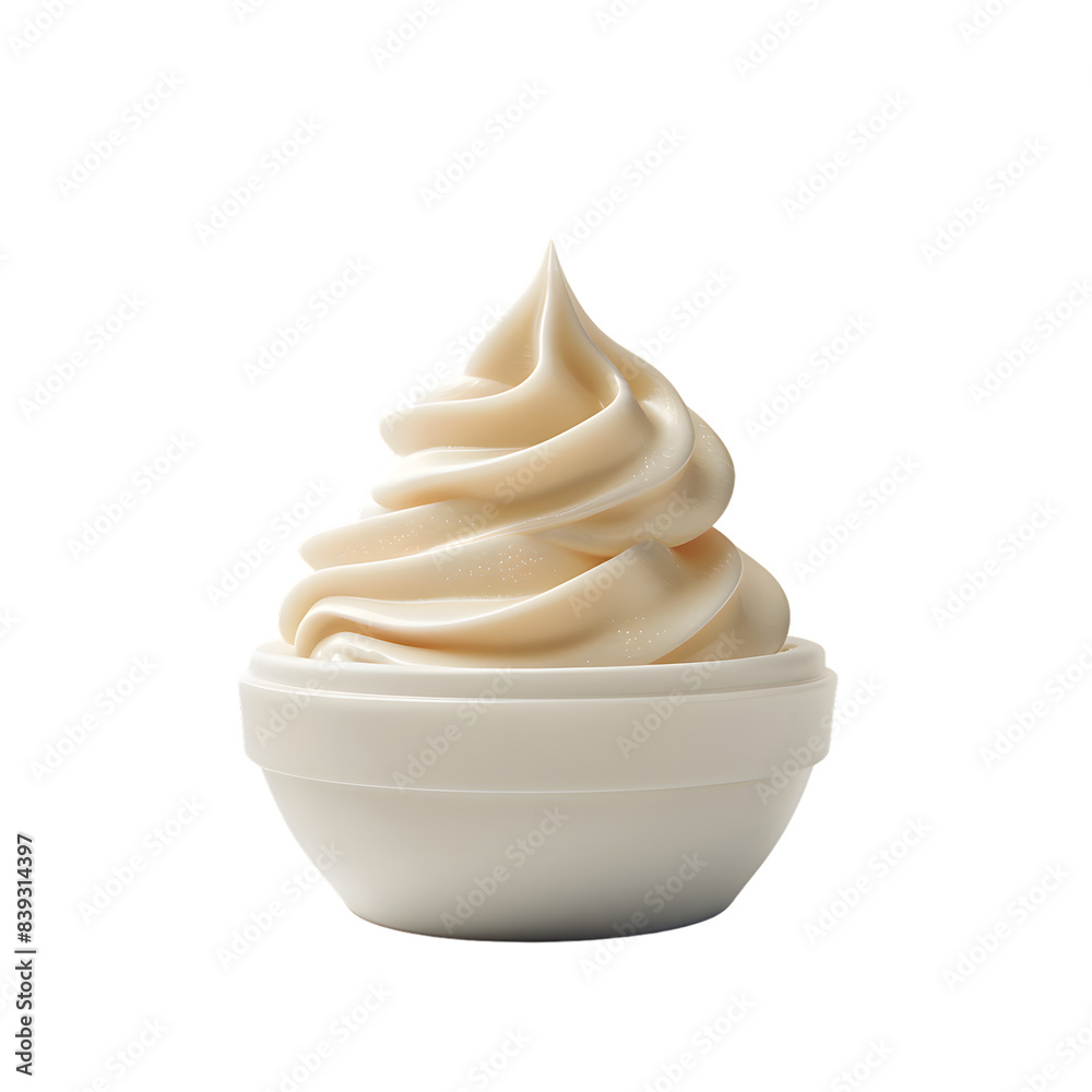 Opened cosmetic white cream jar isolated on transparent background Opened cosmetic white cream jar isolated on transparent background