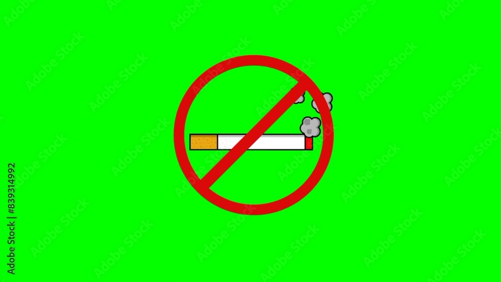 No smoking animated video with green screen No smoking animated video with green screen