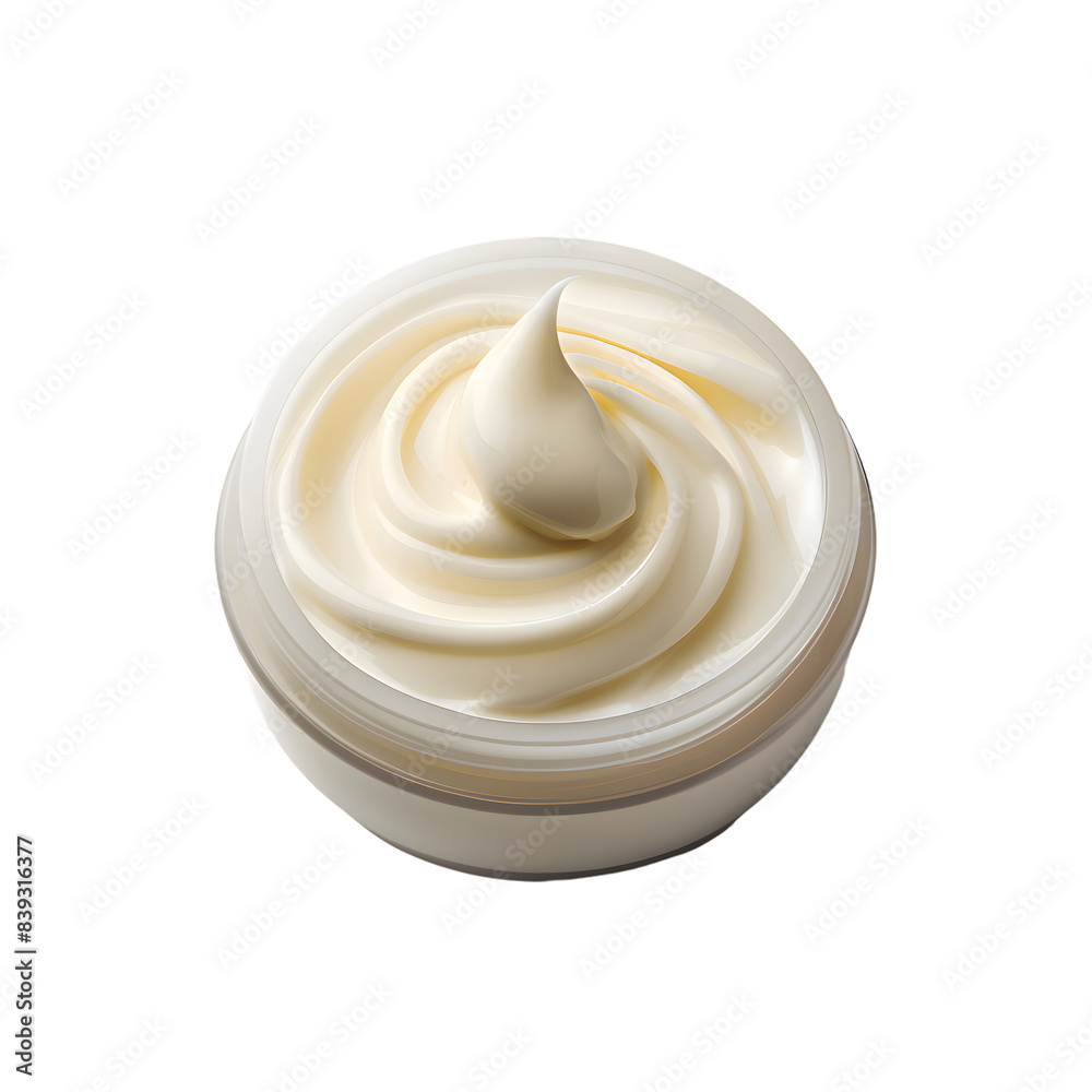 Top view white cream jar isolated on transparent background Top view white cream jar isolated on transparent background