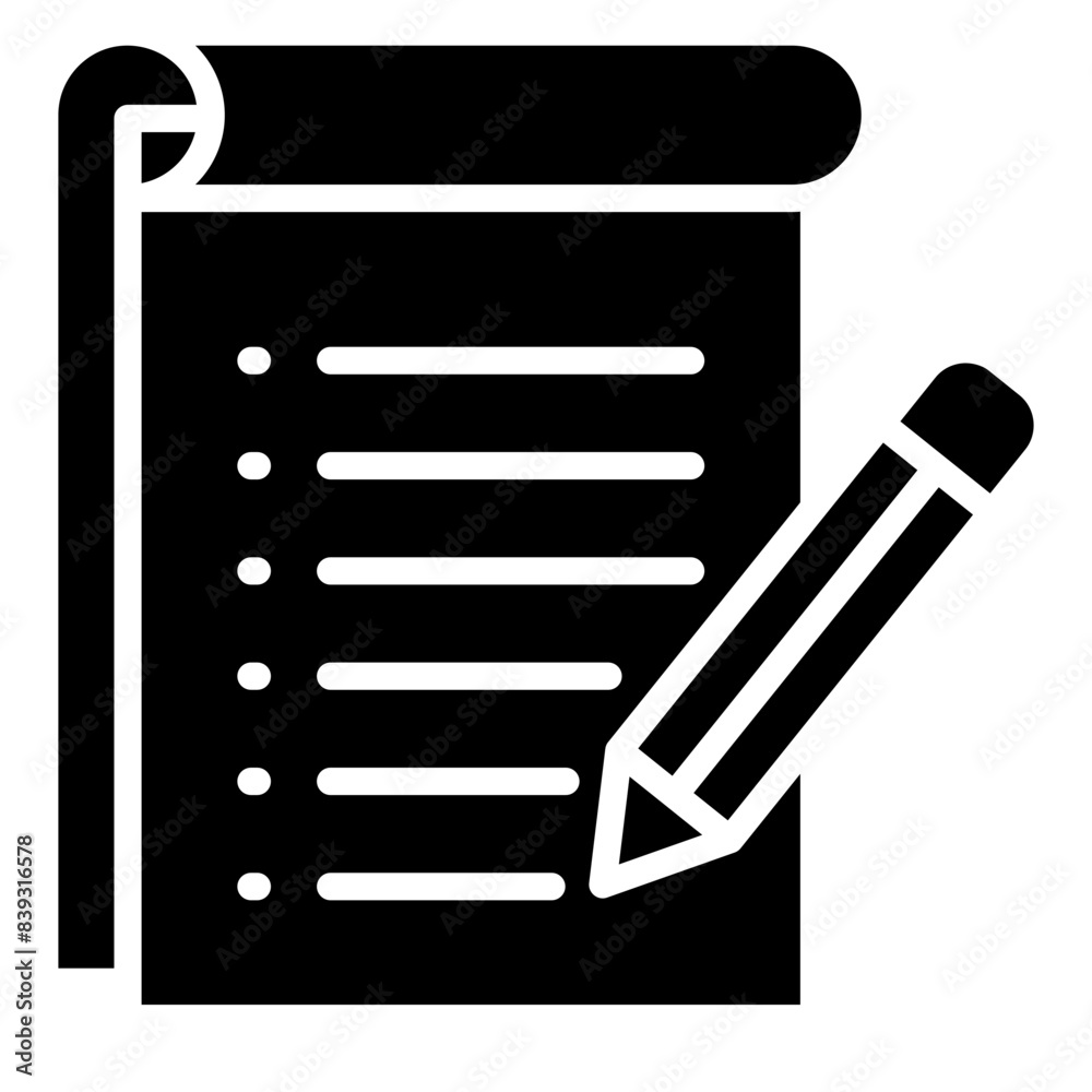 Note Taking  Icon Element For Design