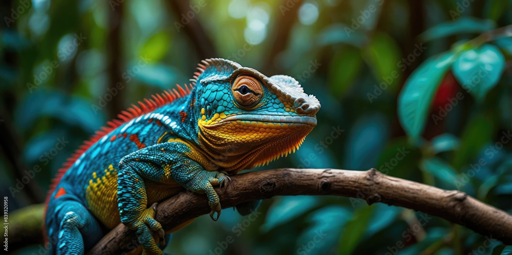 photo Exotic Reptile of chameleon with various colors of nature photo Exotic Reptile of chameleon with various colors of nature
