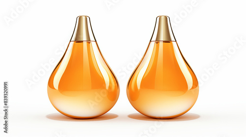 Sparkling Cosmetic Oil Drop on White Background - 3D Rendered Beauty Essence Liquid for Skincare Concepts. Stock Illustration.