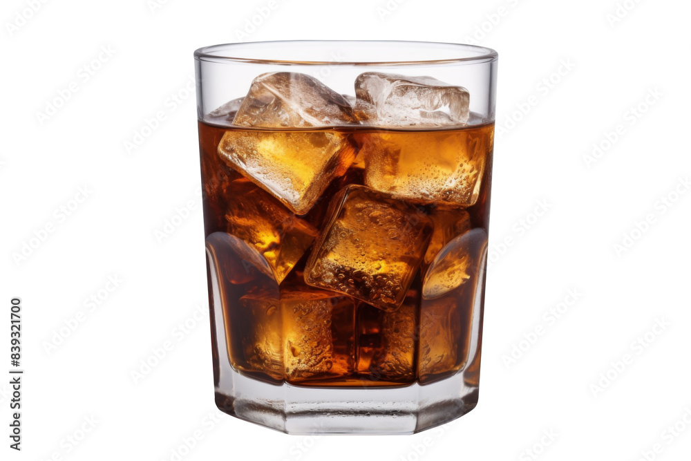 Iced cola in glass isolated on transparent background. Iced cola in glass isolated on transparent background.