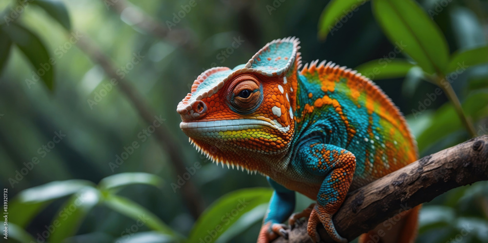 photo Exotic Reptile of chameleon with various colors of nature photo Exotic Reptile of chameleon with various colors of nature