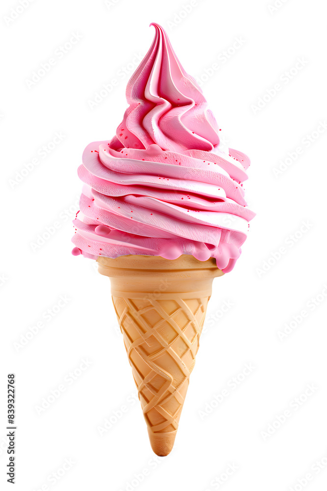 Soft ice-cream cone front view isolated on white background Soft ice-cream cone front view isolated on white background