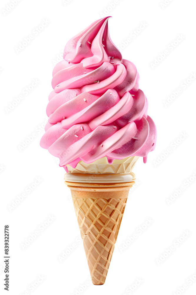 Soft ice-cream cone front view isolated on white background Soft ice-cream cone front view isolated on white background