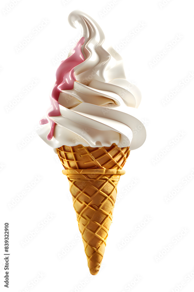 Soft ice-cream cone front view isolated on white background Soft ice-cream cone front view isolated on white background