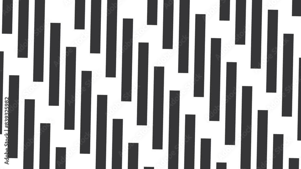 Long and narrow rectangles, built in diagonal rows, quickly turn and freeze temporarily, simulating a mechanism. Long and narrow rectangles, built in diagonal rows, quickly turn and freeze temporarily, simulating a mechanism.
