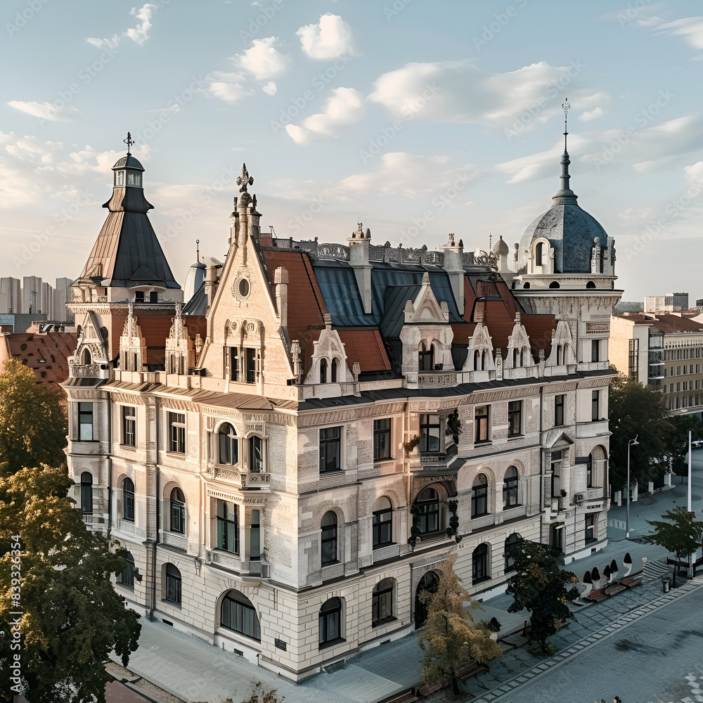 Fototapeta premium The great view renovated Łódź, Generative ai