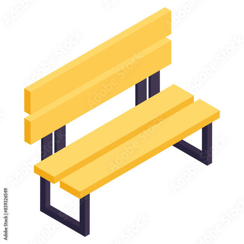 Editable design icon of outdoor bench 