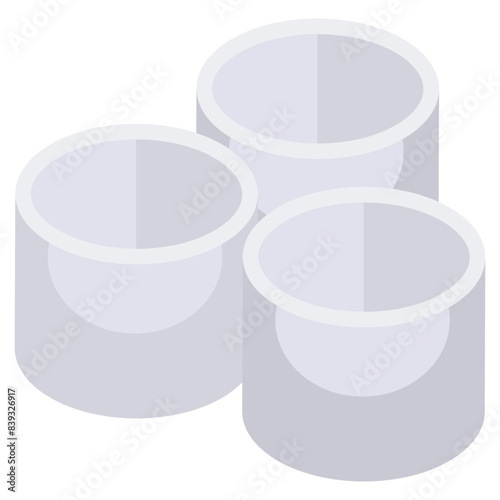 An isometric design icon of haybale 