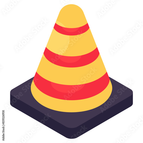 Trendy vector design of construction cone