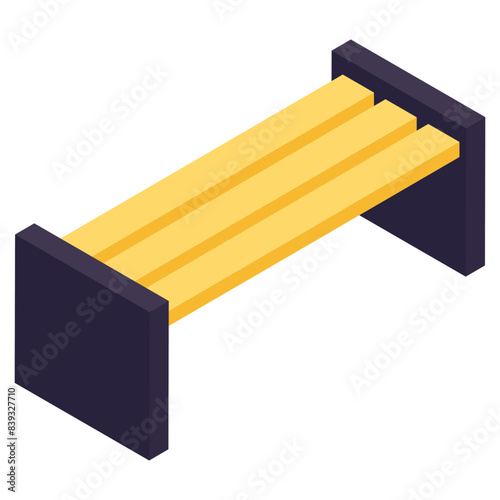 Editable design icon of outdoor bench 
