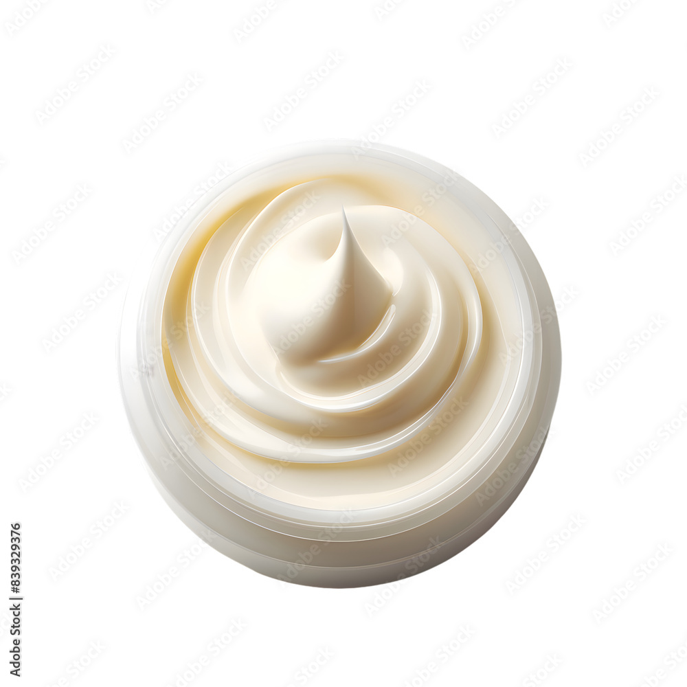 Opened cosmetic cream jar top view isolated on transparent background Opened cosmetic cream jar top view isolated on transparent background
