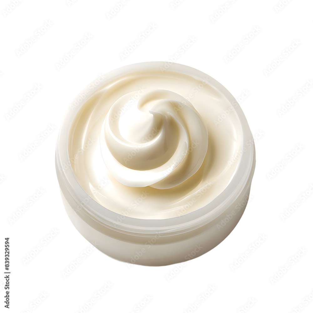 Opened cosmetic cream jar top view isolated on transparent background Opened cosmetic cream jar top view isolated on transparent background