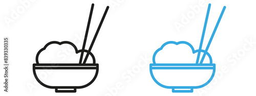 Rice Bowl Illustration Showcasing Staple Food in Culinary Traditions