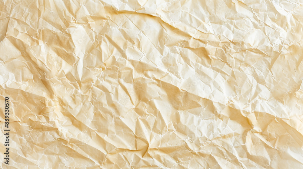 A close-up of crumpled beige paper with textured details. Useful for backgrounds, textures, or design projects needing a rustic, vintage feel. A close-up of crumpled beige paper with textured details. Useful for backgrounds, textures, or design projects needing a rustic, vintage feel.