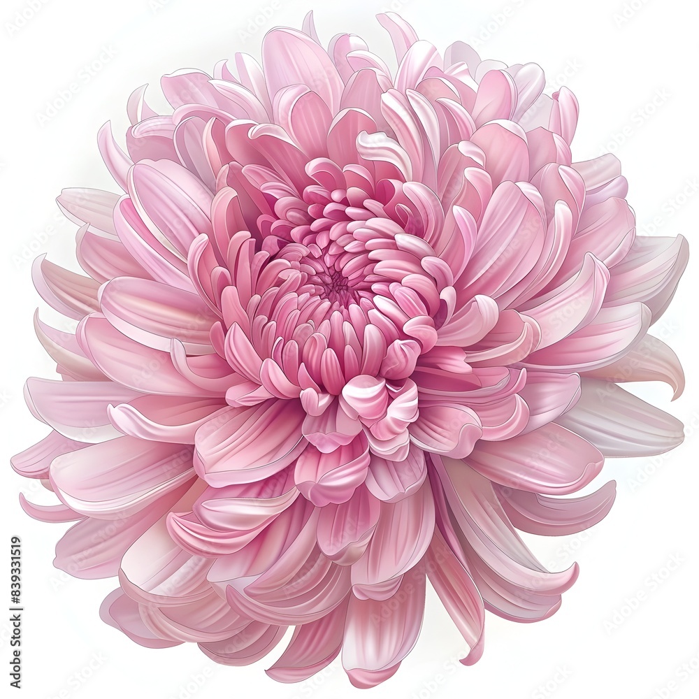 Vibrant Pink Chrysanthemum Bloom with Delicate Petals Vibrant Pink Chrysanthemum Bloom with Delicate Petals