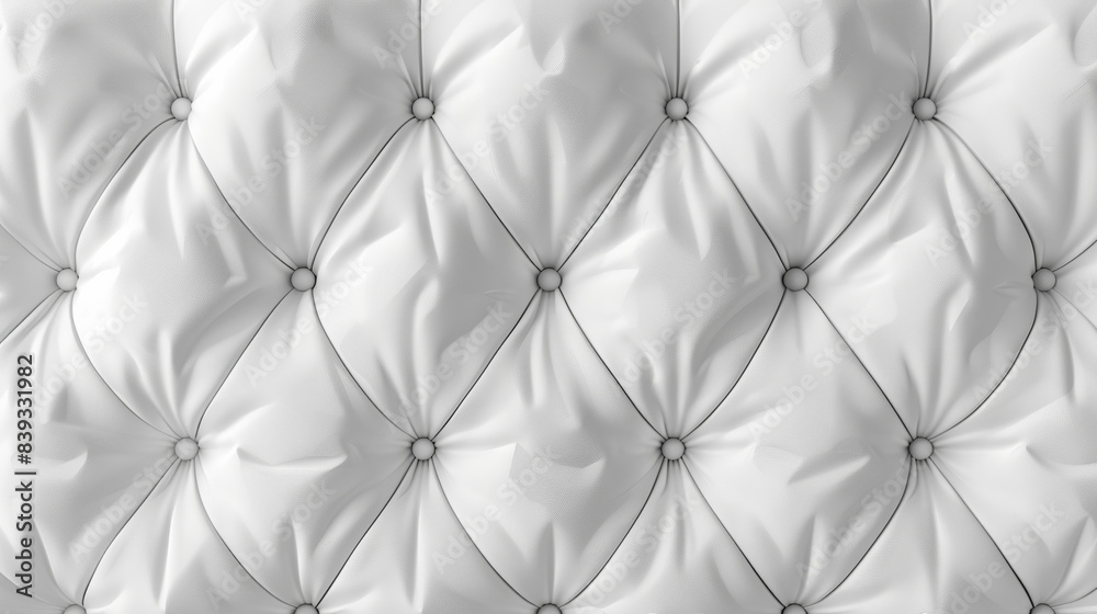 Elegant white leather upholstery texture with button-tufted design. Perfect for backgrounds, wallpapers, and interior decor projects.
