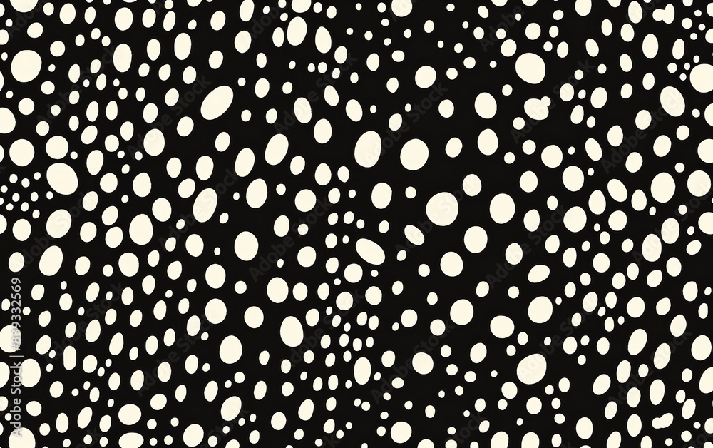 Abstract black and white geometric polka dot pattern, circles of varying sizes. Modern design background for textile, wallpaper, and decor. Abstract black and white geometric polka dot pattern, circles of varying sizes. Modern design background for textile, wallpaper, and decor.