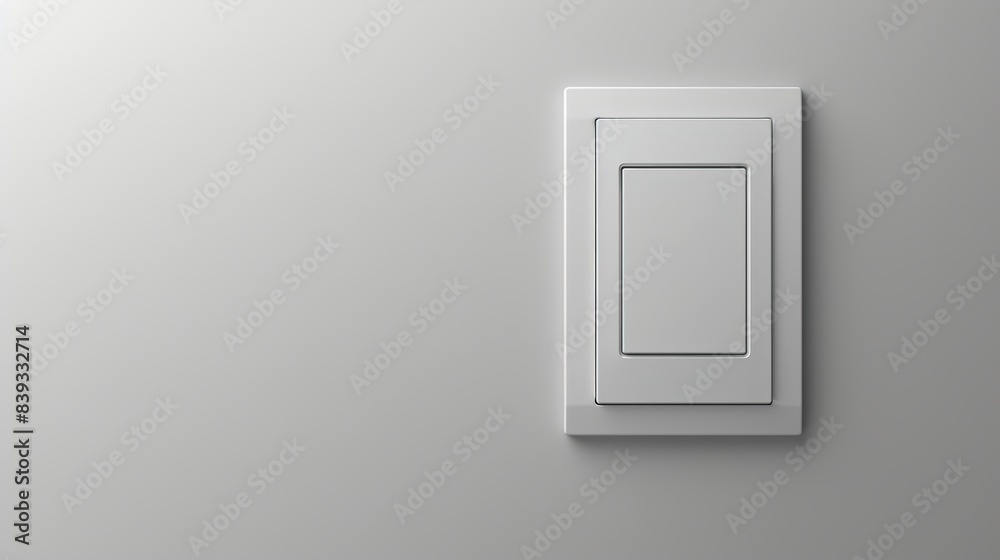A modern light switch with a sleek design, positioned against a solid white background, showcasing its simplicity and functionality in contemporary interiors. A modern light switch with a sleek design, positioned against a solid white background, showcasing its simplicity and functionality in contemporary interiors.