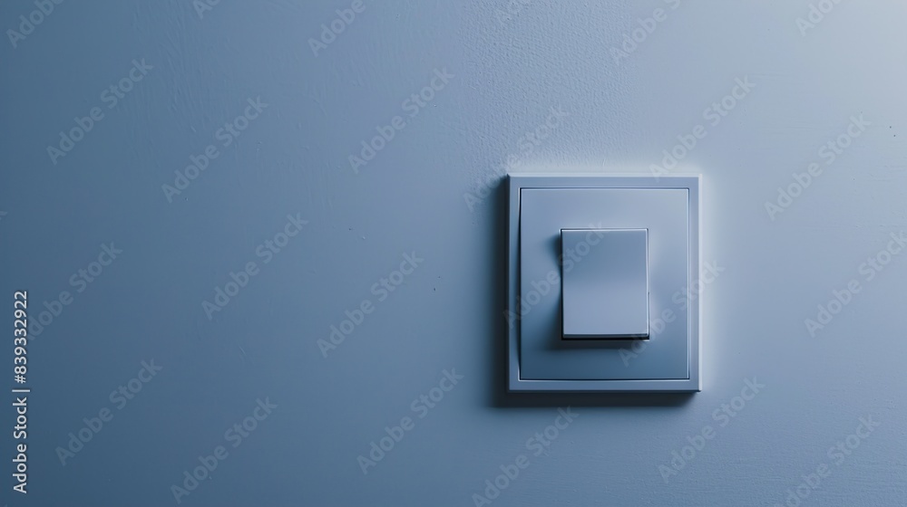 A modern light switch with a sleek design, positioned against a solid white background, showcasing its simplicity and functionality in contemporary interiors. A modern light switch with a sleek design, positioned against a solid white background, showcasing its simplicity and functionality in contemporary interiors.