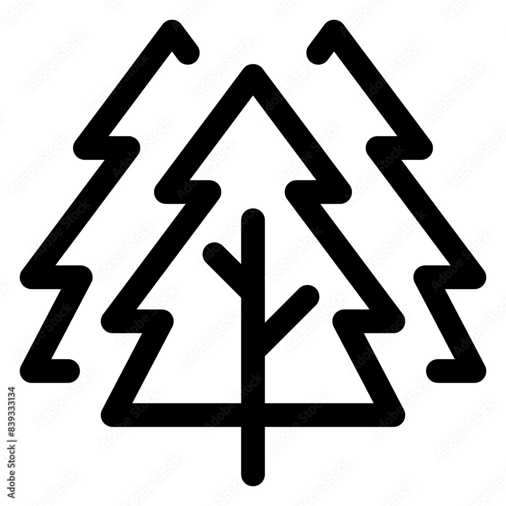tree line icon vector illustration isolated on white background tree line icon vector illustration isolated on white background