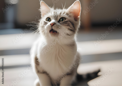 The cat is staring somewhere.