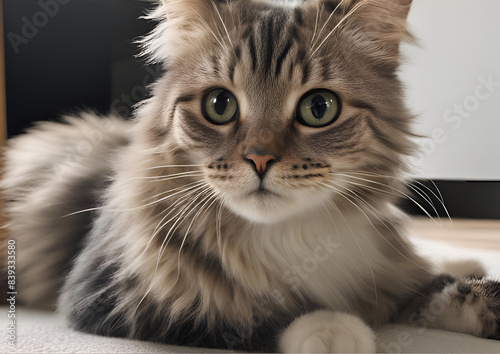 The cat is staring somewhere.