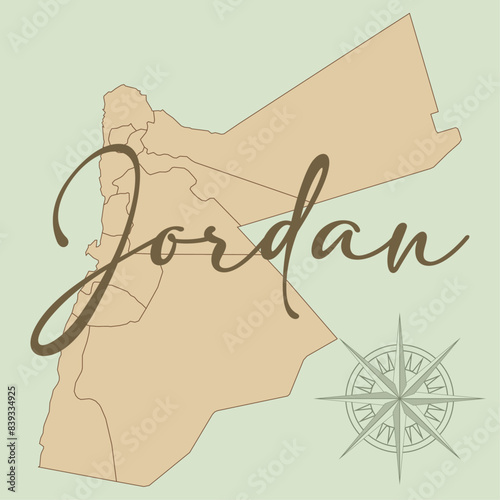 Complete map of Jordan, with all states and regions, updated. Content built from real cartographic data. photo