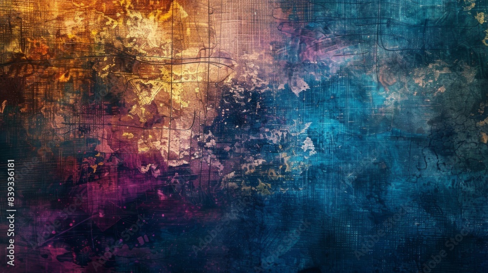 Fototapeta premium A rich, textured abstract background with layers of color and depth, providing a visually engaging experience
