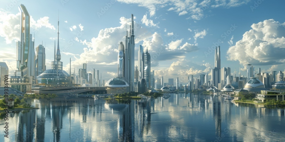 Vue d'une ville moderne avec des buildings style Marvel comics Vue d'une ville moderne avec des buildings style Marvel comics