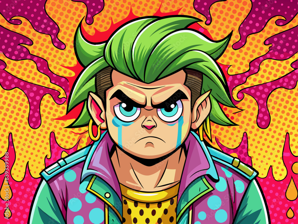 Cartoon mixed pop art background, psychedelic style. Cartoon mixed pop art background, psychedelic style.
