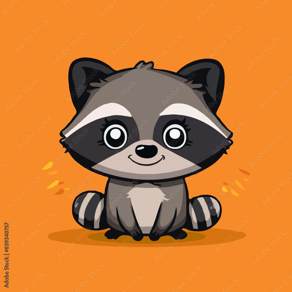 Obraz premium An adorable illustration of a raccoon, perfect for children's books, cartoons, and nature-themed projects