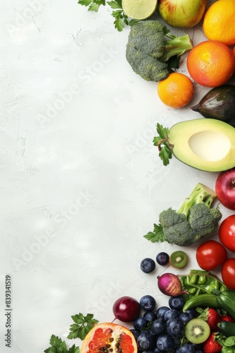 Vertical Banner of Immunity-Boosting Fruits and Vegetables with Copy Space for Print and Digital Use