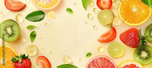 Vibrant Vitamin C Fruit Banner for Boosting Immunity with Space for Promotional Text