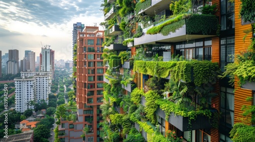 Urban Jungle  thriving urban jungle with lush greenery  towering buildings  and eco-friendly spaces  suitable for sustainability campaigns