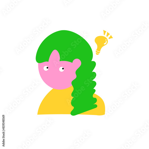 a person with a flash in one's head