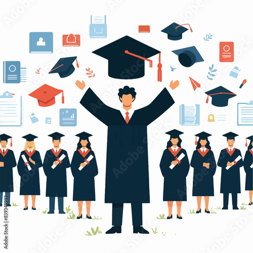 graduate student with diploma, university graduation 